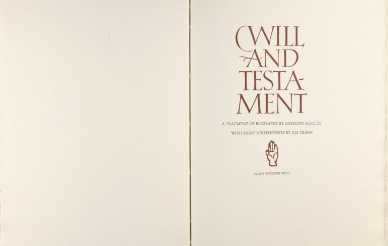 Will and Testament title page