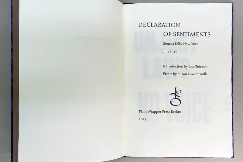 Declaration of Sentiments title page